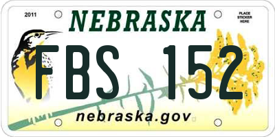 NE license plate FBS152
