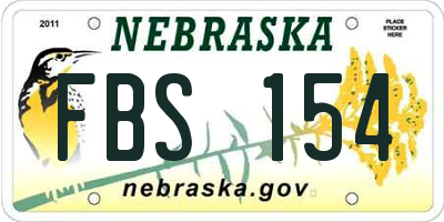 NE license plate FBS154