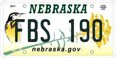 NE license plate FBS190