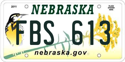 NE license plate FBS613