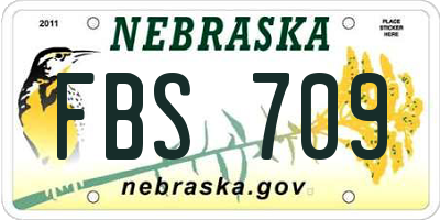 NE license plate FBS709