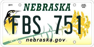 NE license plate FBS751