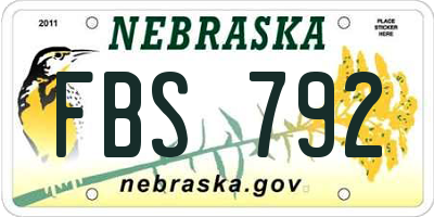 NE license plate FBS792