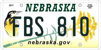 NE license plate FBS810