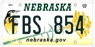 NE license plate FBS854
