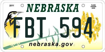 NE license plate FBT594