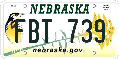 NE license plate FBT739