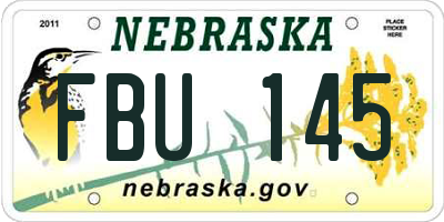 NE license plate FBU145