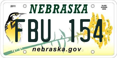 NE license plate FBU154