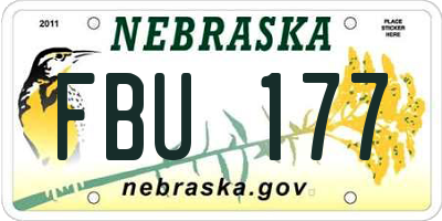 NE license plate FBU177