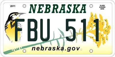 NE license plate FBU511