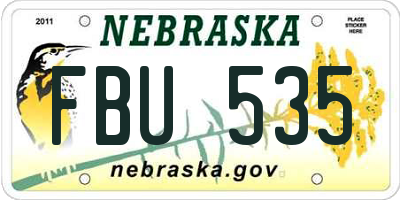 NE license plate FBU535
