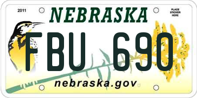 NE license plate FBU690