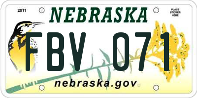 NE license plate FBV071