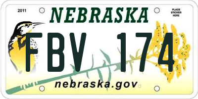 NE license plate FBV174