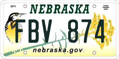 NE license plate FBV874