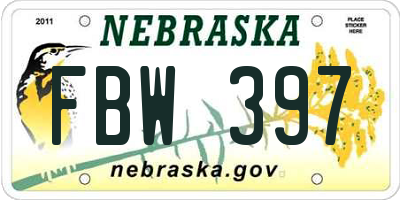 NE license plate FBW397
