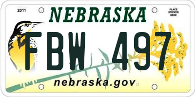 NE license plate FBW497