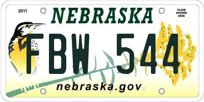 NE license plate FBW544
