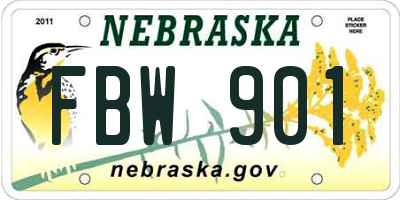 NE license plate FBW901