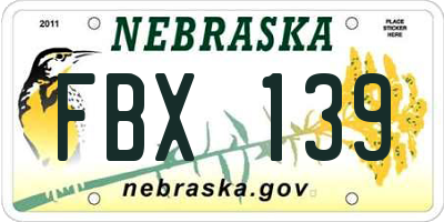 NE license plate FBX139