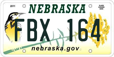 NE license plate FBX164