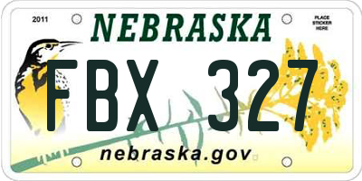 NE license plate FBX327