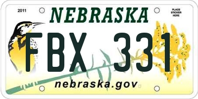 NE license plate FBX331