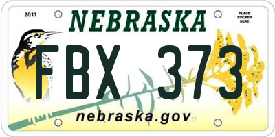 NE license plate FBX373