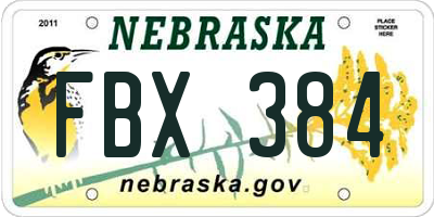NE license plate FBX384