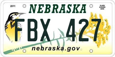 NE license plate FBX427