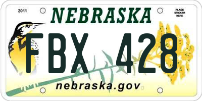 NE license plate FBX428
