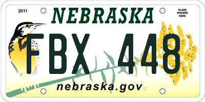 NE license plate FBX448