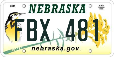 NE license plate FBX481