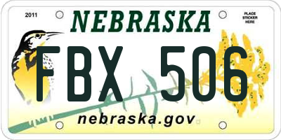 NE license plate FBX506