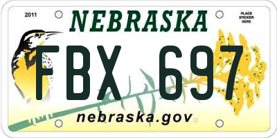 NE license plate FBX697