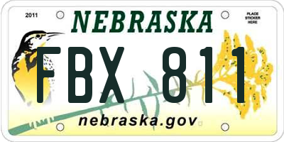 NE license plate FBX811
