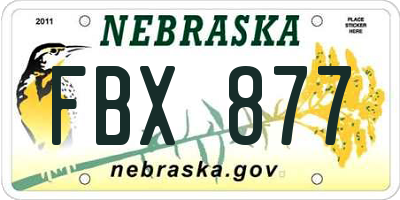 NE license plate FBX877