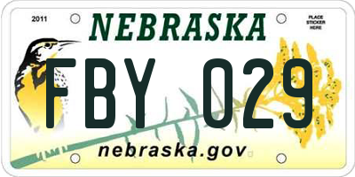 NE license plate FBY029