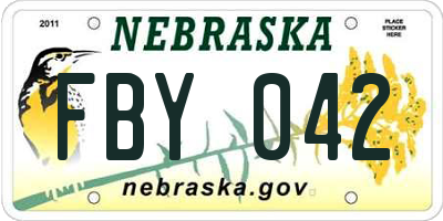 NE license plate FBY042