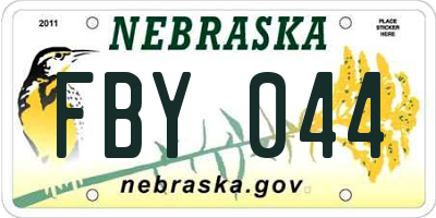 NE license plate FBY044