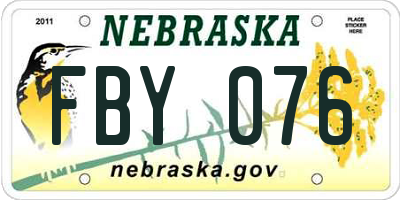 NE license plate FBY076