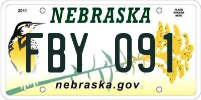 NE license plate FBY091