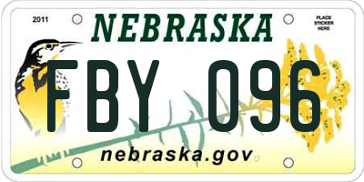 NE license plate FBY096