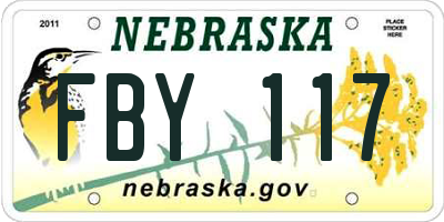 NE license plate FBY117