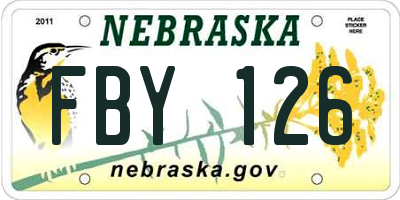 NE license plate FBY126