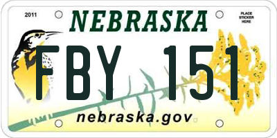 NE license plate FBY151