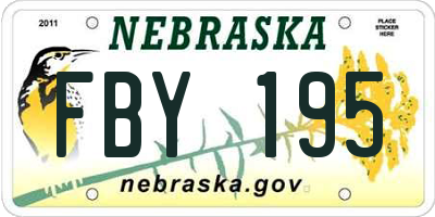 NE license plate FBY195