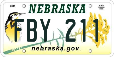 NE license plate FBY211