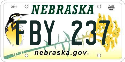 NE license plate FBY237